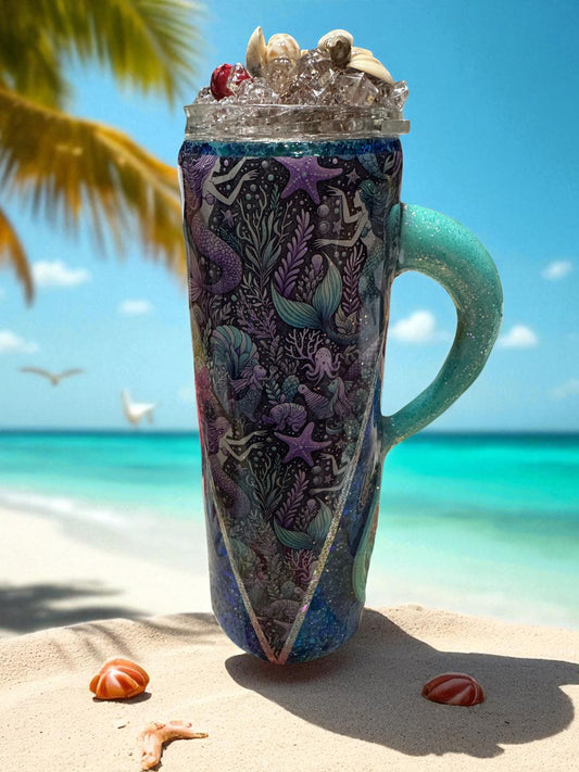 30 Ounce Mermaid Tale Handle Tumbler