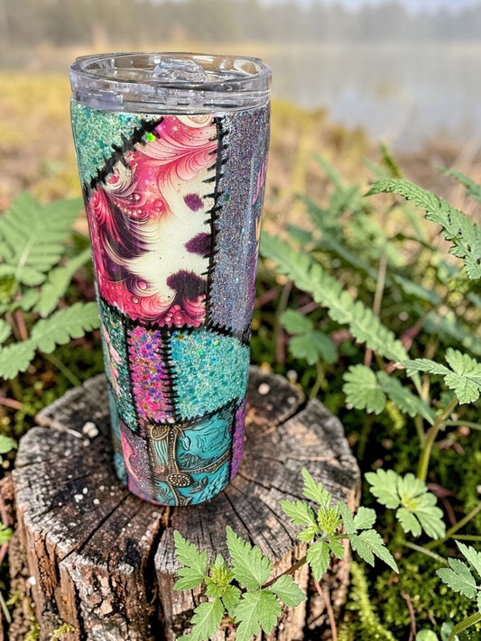 Small Town Girl Patchwork 20 ounce tumbler