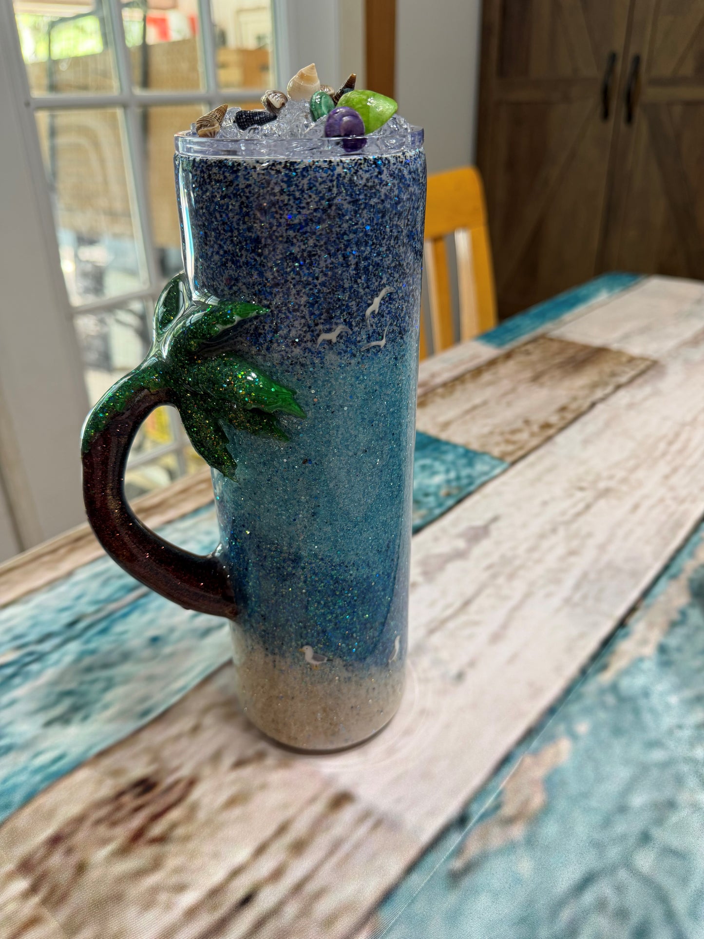 Beach Inspired 30 ounce Tumbler with Handle
