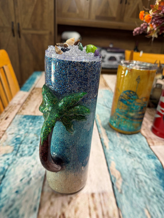 Beach Inspired 30 ounce Tumbler with Handle