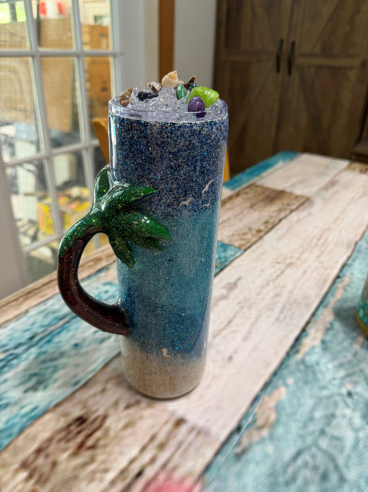 Beach Inspired 30 ounce Tumbler with Handle