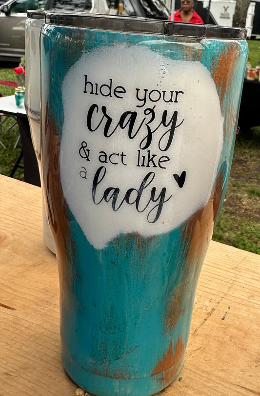 30 ounce patina skull hide your crazy