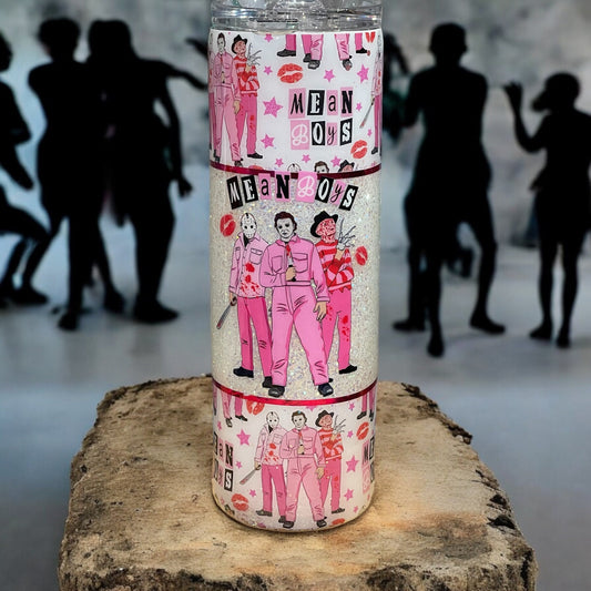 Mean Boys Tumbler: Pink Horror Movie Inspired 30 oz Stainless Steel